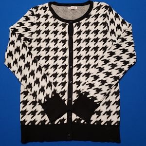 Black & white cardigan sweater
